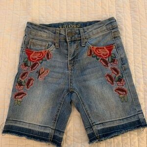 Girls vigoss embroidered Bermuda jean cut shorts